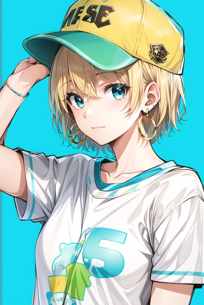 3978520608-206714231-saitou masatsugu, masterpiece, best quality, 1girl, aqua eyes, baseball cap, blonde hair, closed mouth, earrings, green backgrou.png